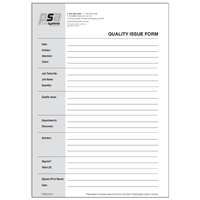 PSA054 - Non-Conformance Quality Issue Pads PSA054 - Non-Conformance Quality Issue Pads