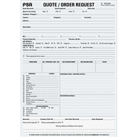 PSA015 - Quote/Order Request Pads PSA015 - Quote/Order Request Pads